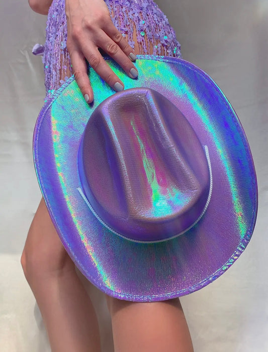 Holographic Cowgirl Hat (12 Pieces)