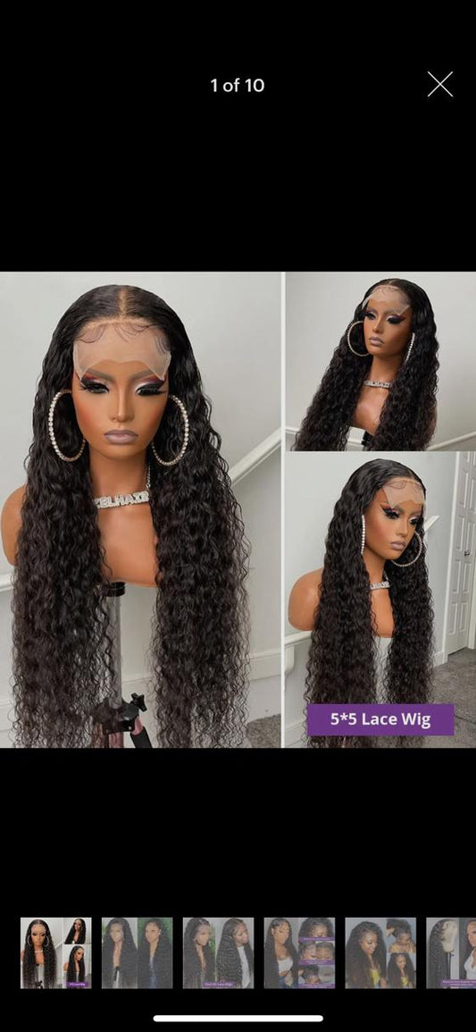 Deep Wave  HD Lace Frontal Curly Human Hair Wig